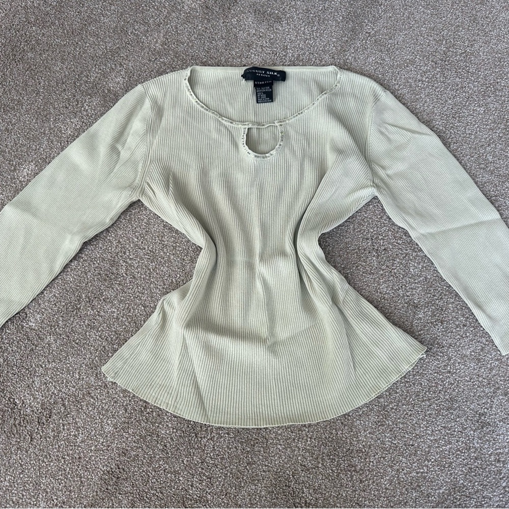 August Silk Petites Stretch long sleeve top